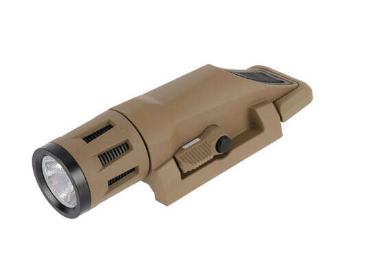 This inforce weapon light has a glass reinforced polymer body with flat dark earth finish
